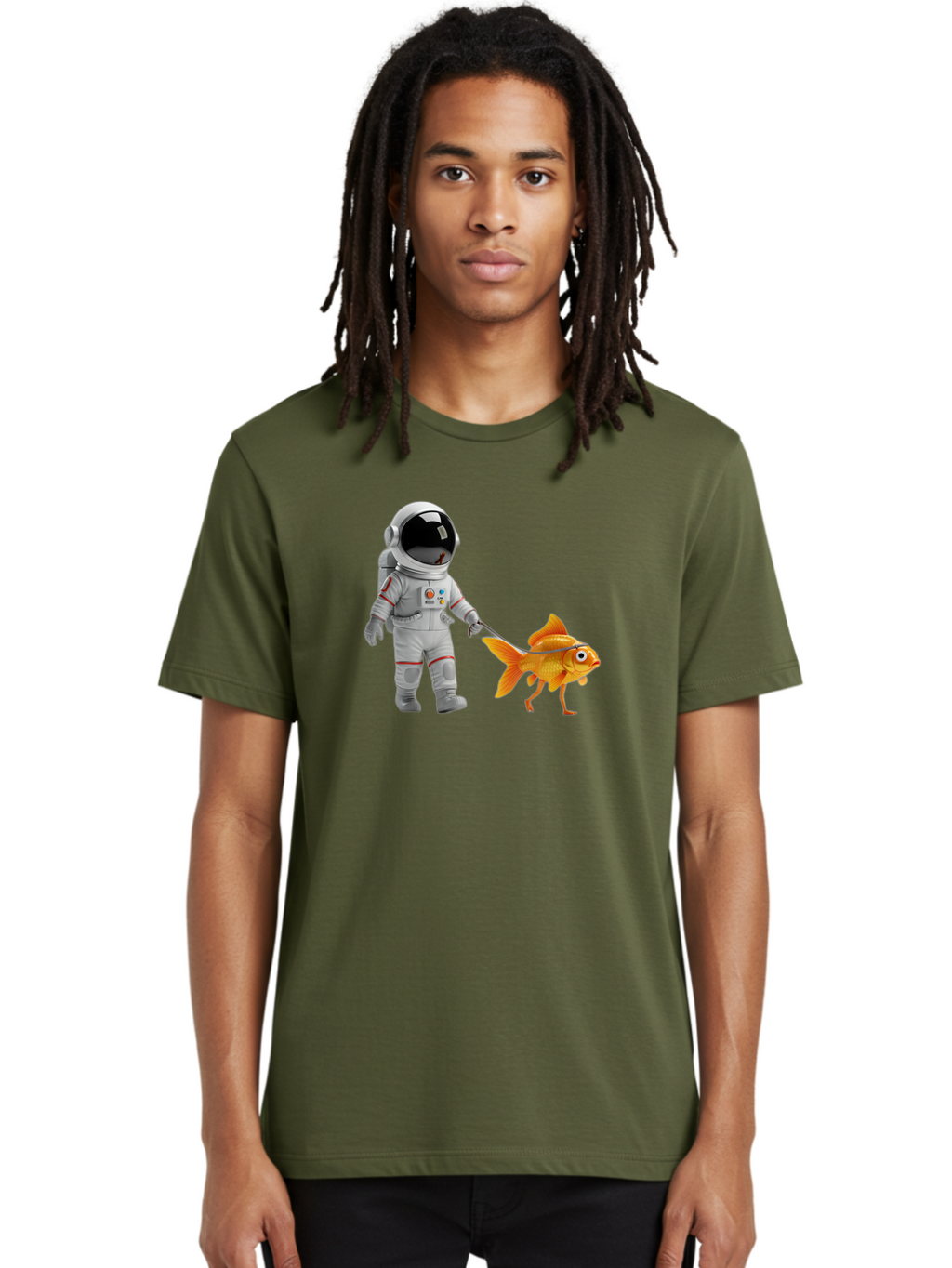Astronaut-Walking-Goldfish-2 Men'S Graphic Tee, 100% Cotton, Comfortable Casual Summer Wear, Machine Washable, Vintage Camera, Old Camera, Antique Camera, Black Camera, Classic Photography, Photography Equipment, Nostalgic Device, Film Camera, Bao089