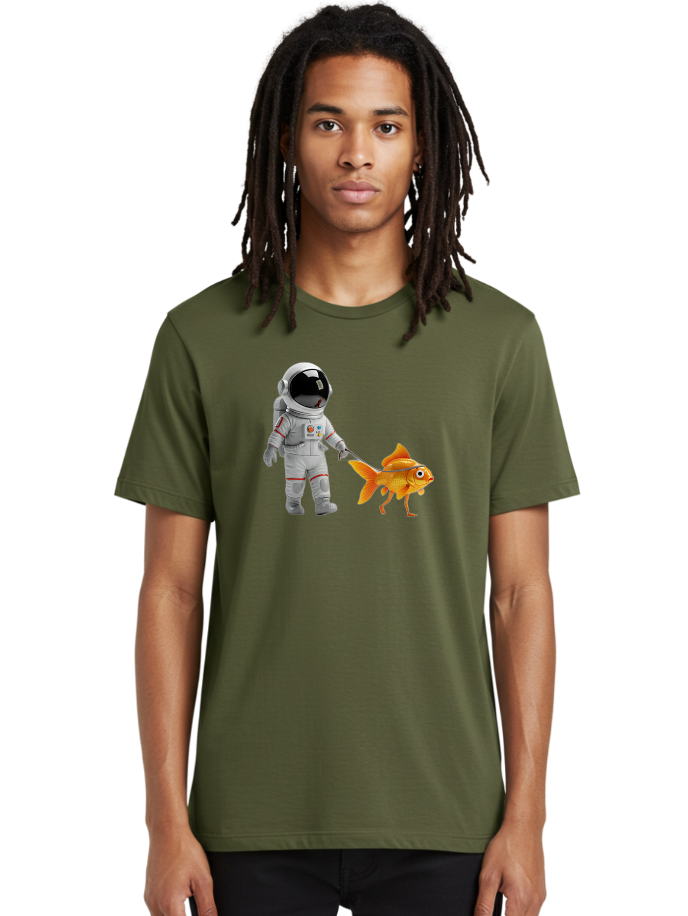 Astronaut-Walking-Goldfish-2 Men'S Graphic Tee, 100% Cotton, Comfortable Casual Summer Wear, Machine Washable, Vintage Camera, Old Camera, Antique Camera, Black Camera, Classic Photography, Photography Equipment, Nostalgic Device, Film Camera, Bao089