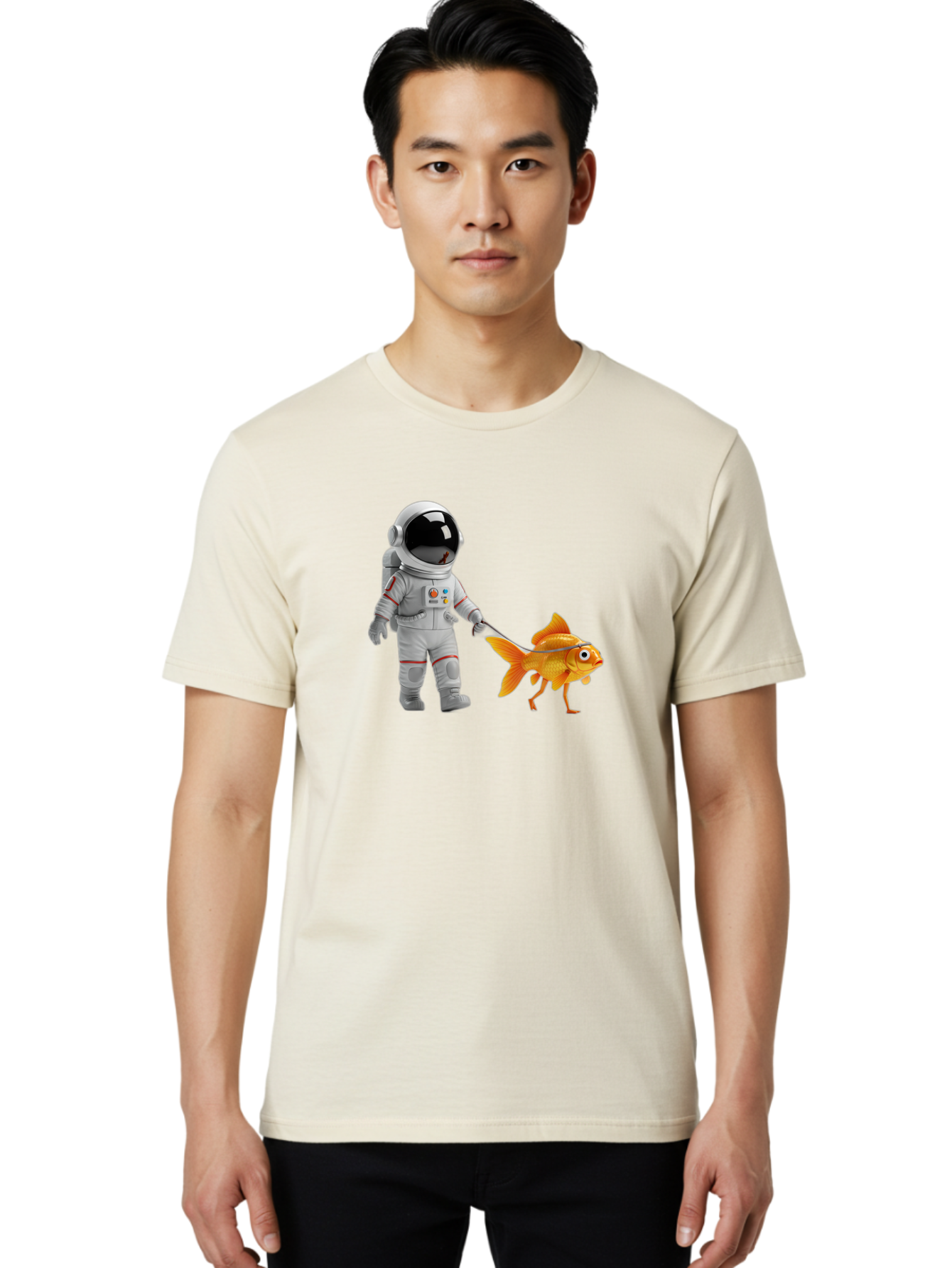 Astronaut-Walking-Goldfish-2 Men'S Graphic Tee, 100% Cotton, Comfortable Casual Summer Wear, Machine Washable, Vintage Camera, Old Camera, Antique Camera, Black Camera, Classic Photography, Photography Equipment, Nostalgic Device, Film Camera, Bao089