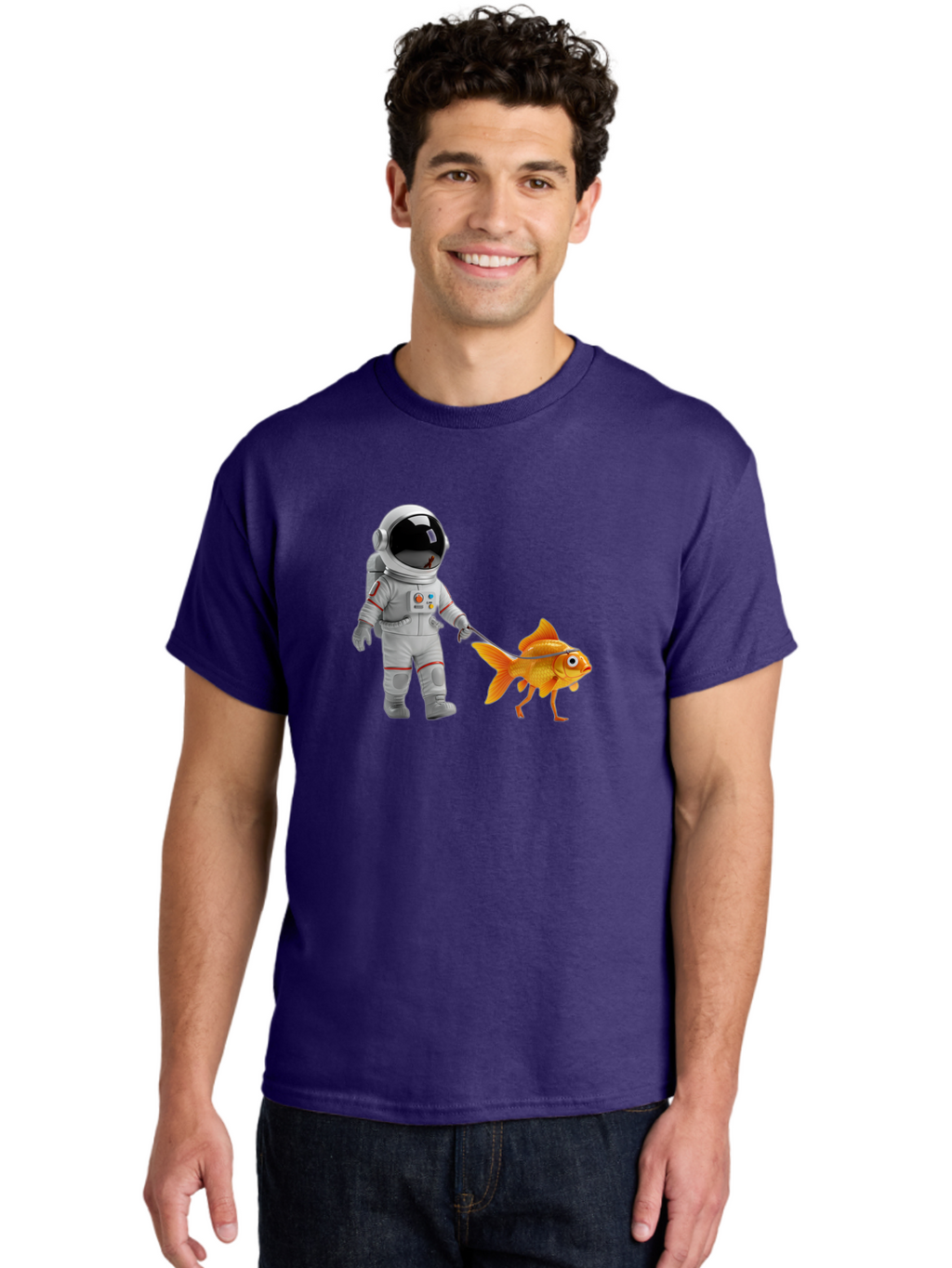 Astronaut-Walking-Goldfish-2 Men'S Graphic Tee, 100% Cotton, Comfortable Casual Summer Wear, Machine Washable, Vintage Camera, Old Camera, Antique Camera, Black Camera, Classic Photography, Photography Equipment, Nostalgic Device, Film Camera, Bao089