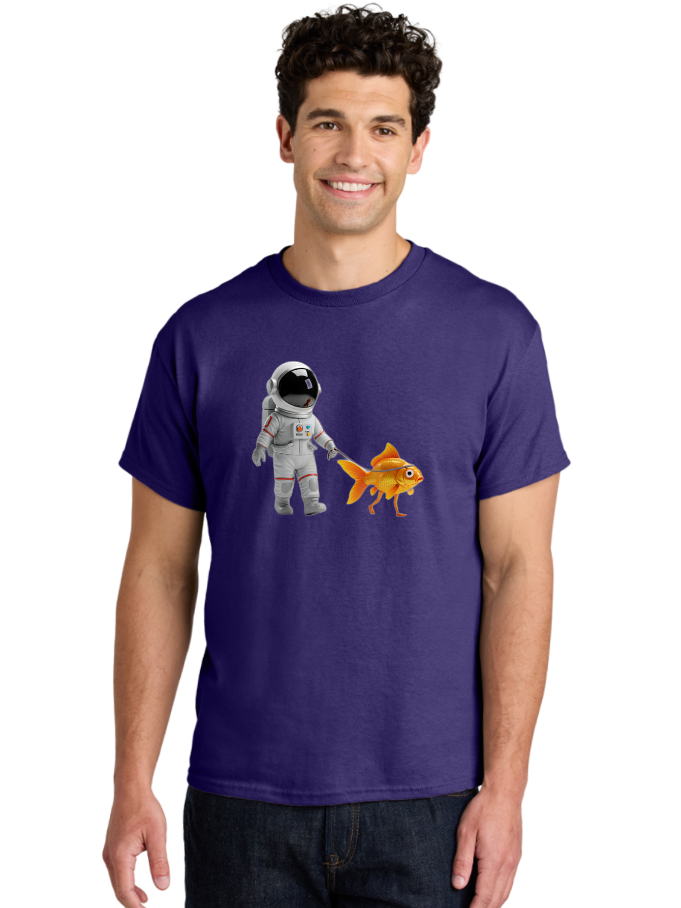Astronaut-Walking-Goldfish-2 Men'S Graphic Tee, 100% Cotton, Comfortable Casual Summer Wear, Machine Washable, Vintage Camera, Old Camera, Antique Camera, Black Camera, Classic Photography, Photography Equipment, Nostalgic Device, Film Camera, Bao089