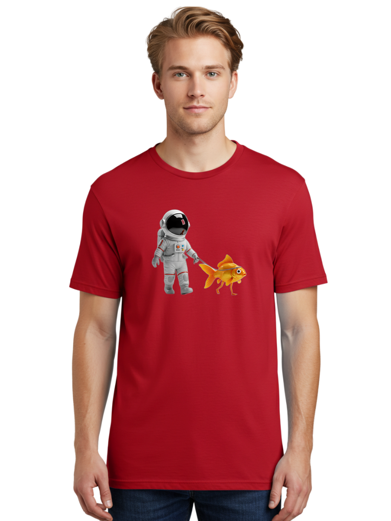 Astronaut-Walking-Goldfish-2 Men'S Graphic Tee, 100% Cotton, Comfortable Casual Summer Wear, Machine Washable, Vintage Camera, Old Camera, Antique Camera, Black Camera, Classic Photography, Photography Equipment, Nostalgic Device, Film Camera, Bao089