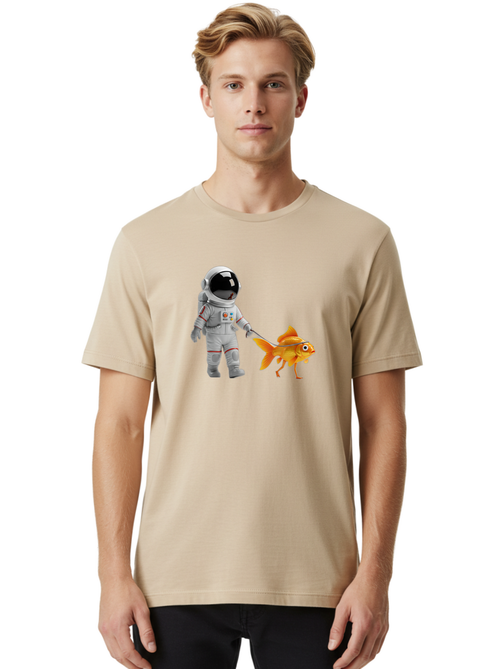 Astronaut-Walking-Goldfish-2 Men'S Graphic Tee, 100% Cotton, Comfortable Casual Summer Wear, Machine Washable, Vintage Camera, Old Camera, Antique Camera, Black Camera, Classic Photography, Photography Equipment, Nostalgic Device, Film Camera, Bao089