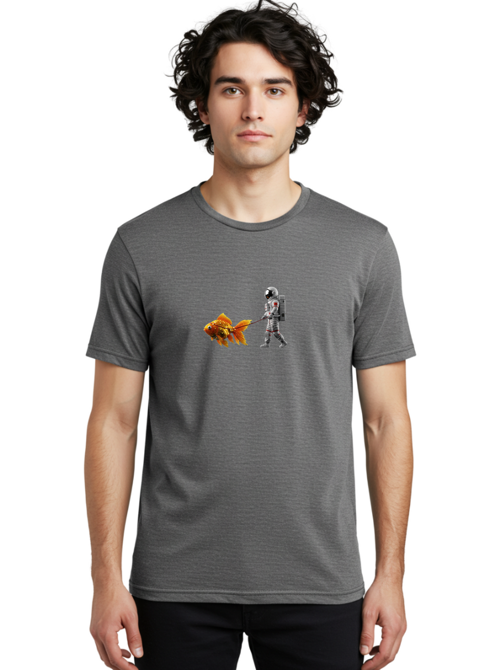 Astronaut-Walking-Goldfish-3 Men'S Graphic Tee, 100% Cotton, Comfortable Casual Summer Wear, Machine Washable, Vintage Camera, Old Camera, Antique Camera, Black Camera, Classic Photography, Photography Equipment, Nostalgic Device, Film Camera, Bao090