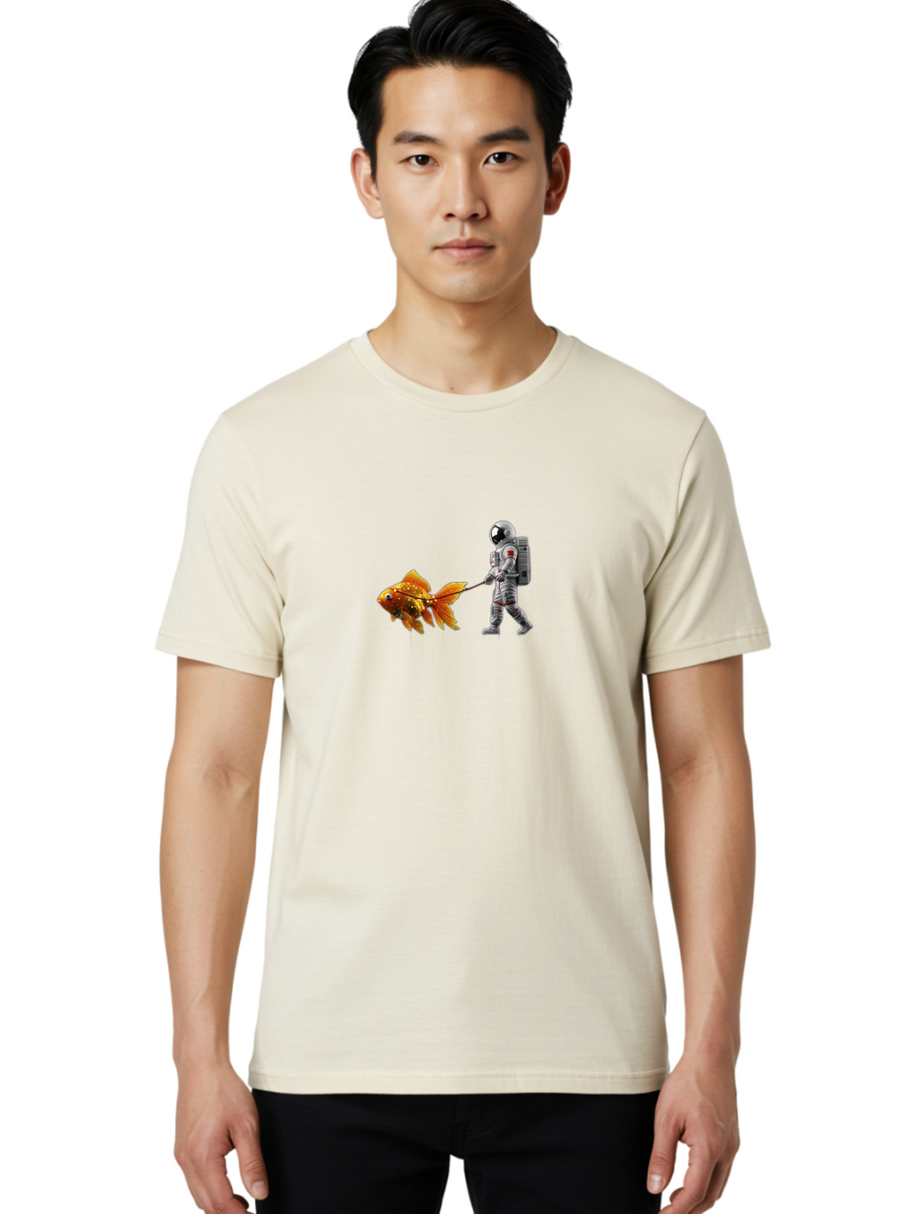 Astronaut-Walking-Goldfish-3 Men'S Graphic Tee, 100% Cotton, Comfortable Casual Summer Wear, Machine Washable, Vintage Camera, Old Camera, Antique Camera, Black Camera, Classic Photography, Photography Equipment, Nostalgic Device, Film Camera, Bao090