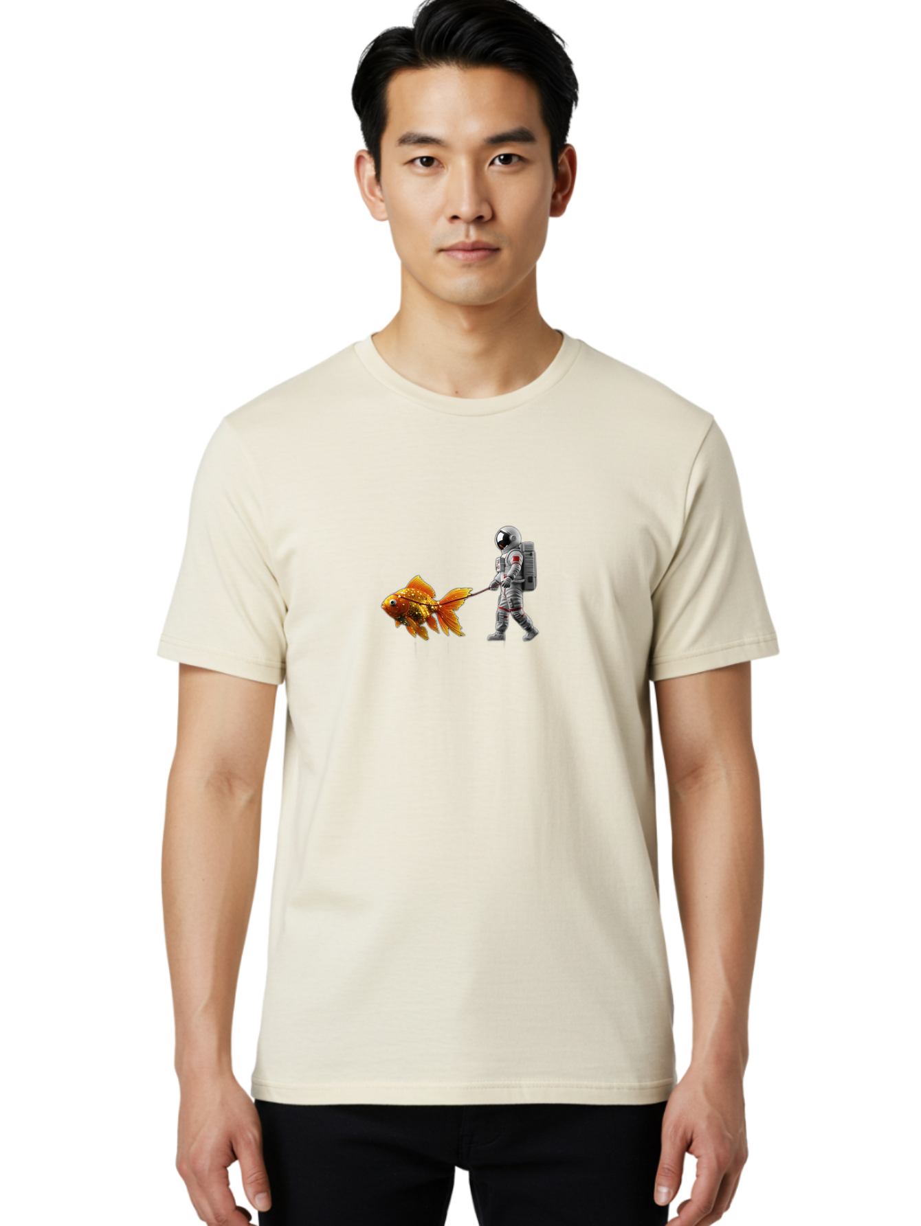 Astronaut-Walking-Goldfish-3 Men'S Graphic Tee, 100% Cotton, Comfortable Casual Summer Wear, Machine Washable, Vintage Camera, Old Camera, Antique Camera, Black Camera, Classic Photography, Photography Equipment, Nostalgic Device, Film Camera, Bao090