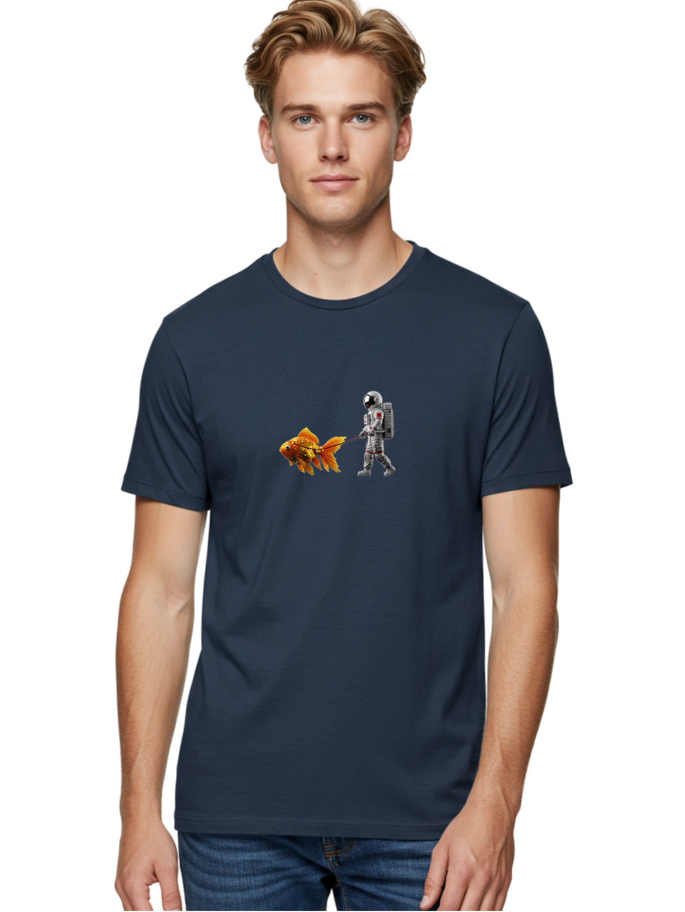 Astronaut-Walking-Goldfish-3 Men'S Graphic Tee, 100% Cotton, Comfortable Casual Summer Wear, Machine Washable, Vintage Camera, Old Camera, Antique Camera, Black Camera, Classic Photography, Photography Equipment, Nostalgic Device, Film Camera, Bao090