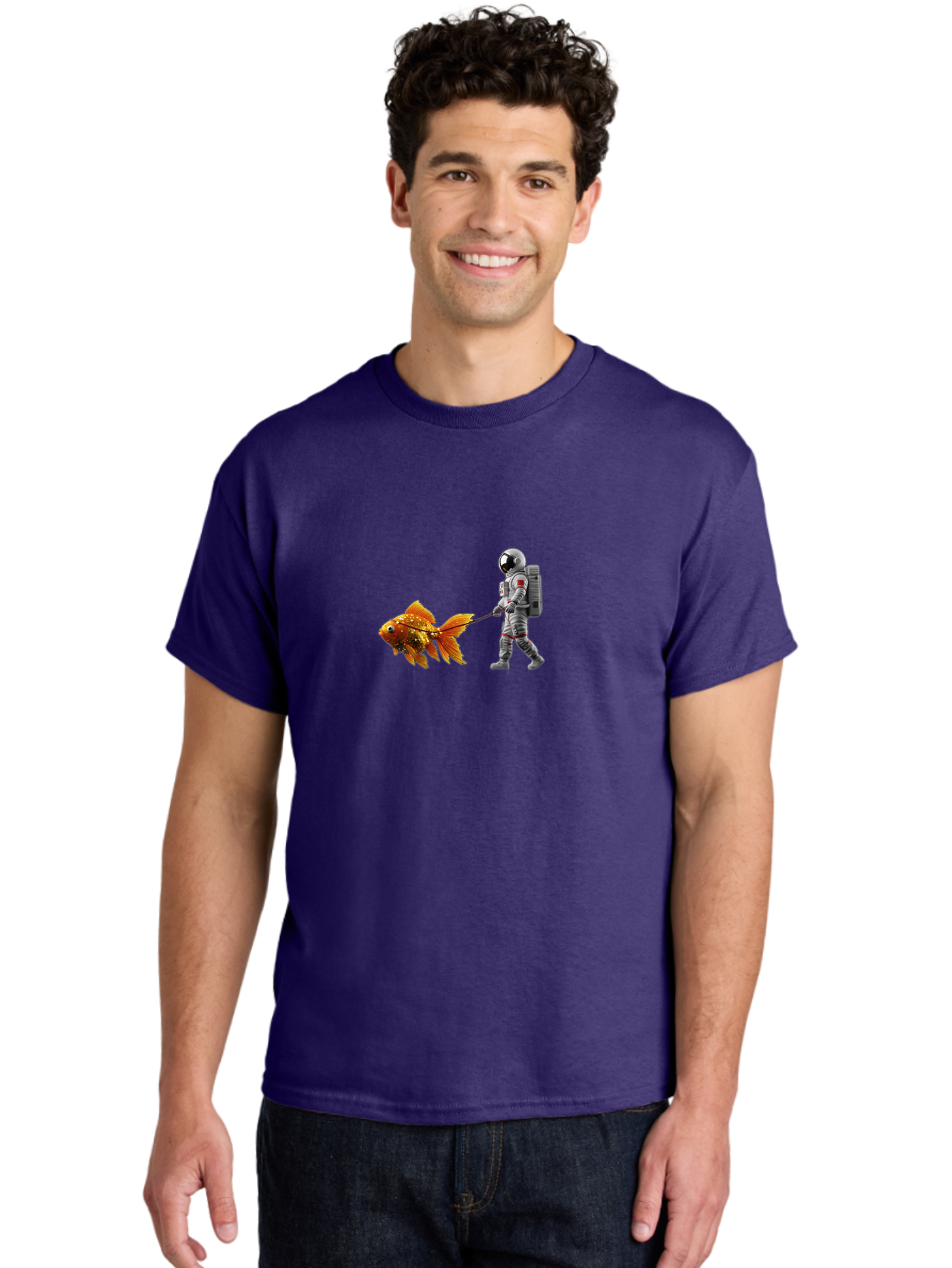 Astronaut-Walking-Goldfish-3 Men'S Graphic Tee, 100% Cotton, Comfortable Casual Summer Wear, Machine Washable, Vintage Camera, Old Camera, Antique Camera, Black Camera, Classic Photography, Photography Equipment, Nostalgic Device, Film Camera, Bao090