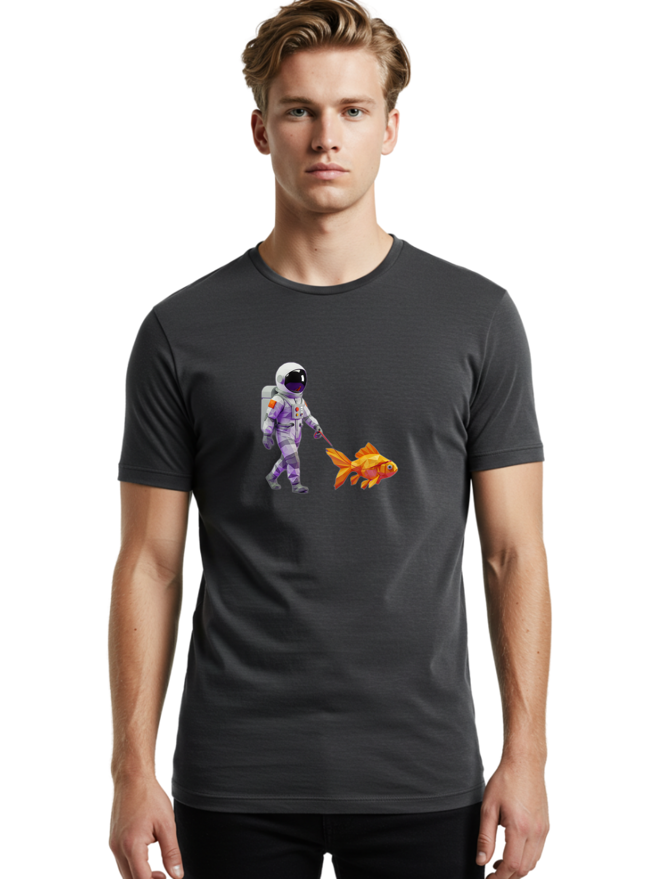 Astronaut-Walking-Goldfish-4 Men'S Graphic Tee, 100% Cotton, Comfortable Casual Summer Wear, Machine Washable, Vintage Camera, Old Camera, Antique Camera, Black Camera, Classic Photography, Photography Equipment, Nostalgic Device, Film Camera, Bao091