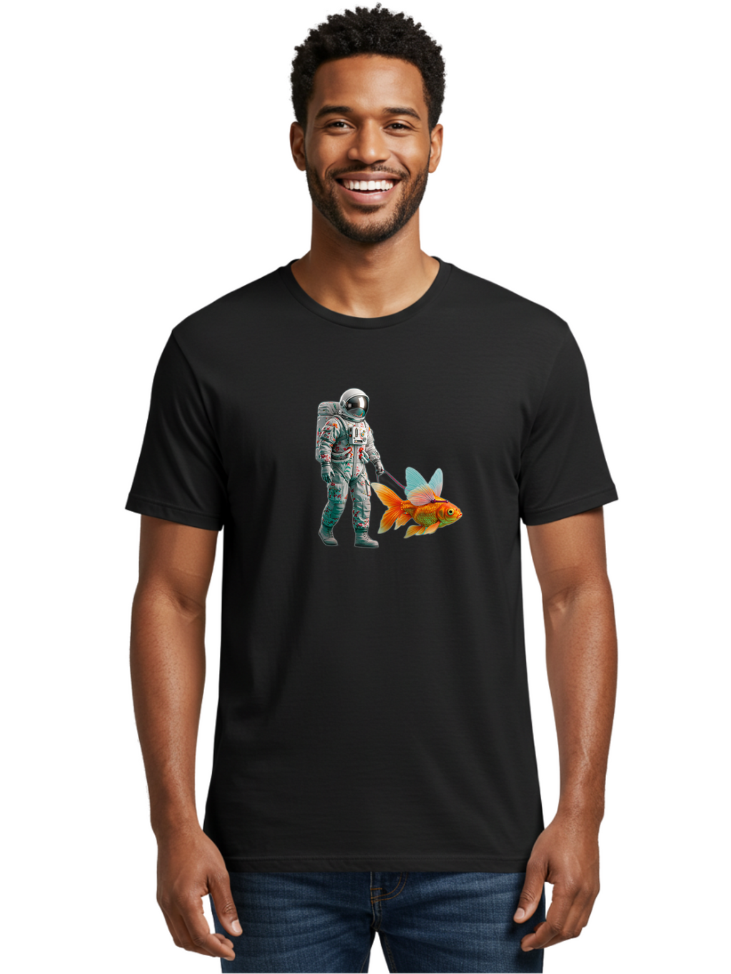 Astronaut-Walking-Goldfish-5 Men'S Graphic Tee, 100% Cotton, Comfortable Casual Summer Wear, Machine Washable, Vintage Camera, Old Camera, Antique Camera, Black Camera, Classic Photography, Photography Equipment, Nostalgic Device, Film Camera, Bao092