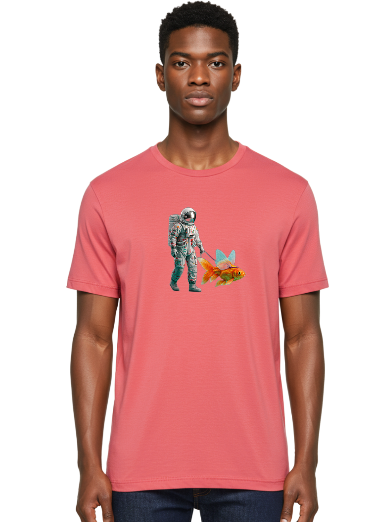 Astronaut-Walking-Goldfish-5 Men'S Graphic Tee, 100% Cotton, Comfortable Casual Summer Wear, Machine Washable, Vintage Camera, Old Camera, Antique Camera, Black Camera, Classic Photography, Photography Equipment, Nostalgic Device, Film Camera, Bao092