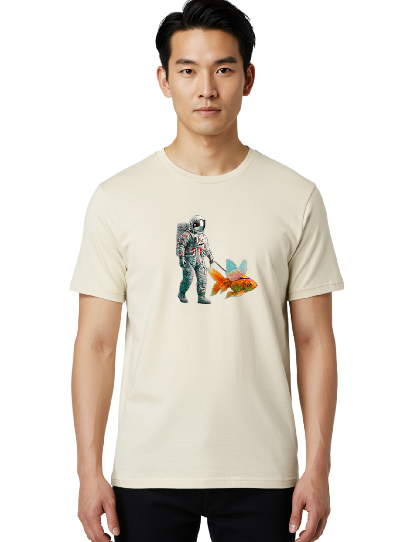 Astronaut-Walking-Goldfish-5 Men'S Graphic Tee, 100% Cotton, Comfortable Casual Summer Wear, Machine Washable, Vintage Camera, Old Camera, Antique Camera, Black Camera, Classic Photography, Photography Equipment, Nostalgic Device, Film Camera, Bao092