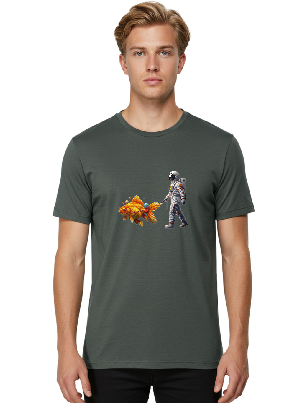Astronaut-Walking-Goldfish-6 Men'S Graphic Tee, 100% Cotton, Comfortable Casual Summer Wear, Machine Washable, Vintage Camera, Old Camera, Antique Camera, Black Camera, Classic Photography, Photography Equipment, Nostalgic Device, Film Camera, Bao093