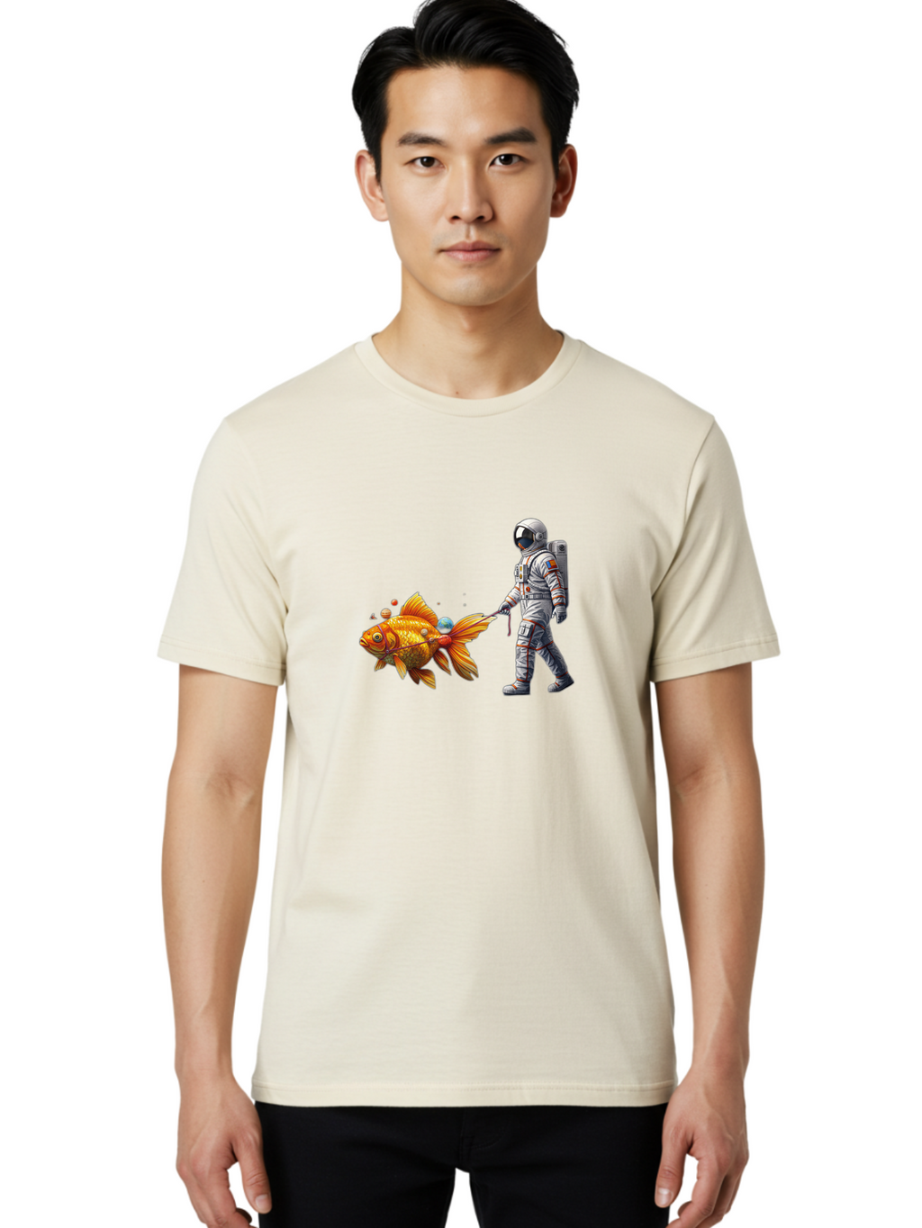 Astronaut-Walking-Goldfish-6 Men'S Graphic Tee, 100% Cotton, Comfortable Casual Summer Wear, Machine Washable, Vintage Camera, Old Camera, Antique Camera, Black Camera, Classic Photography, Photography Equipment, Nostalgic Device, Film Camera, Bao093