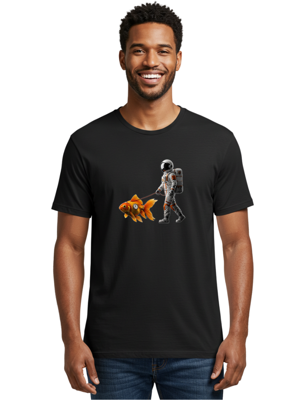 Astronaut-Walking-Goldfish-7 Men'S Graphic Tee, 100% Cotton, Comfortable Casual Summer Wear, Machine Washable, Vintage Camera, Old Camera, Antique Camera, Black Camera, Classic Photography, Photography Equipment, Nostalgic Device, Film Camera, Bao094