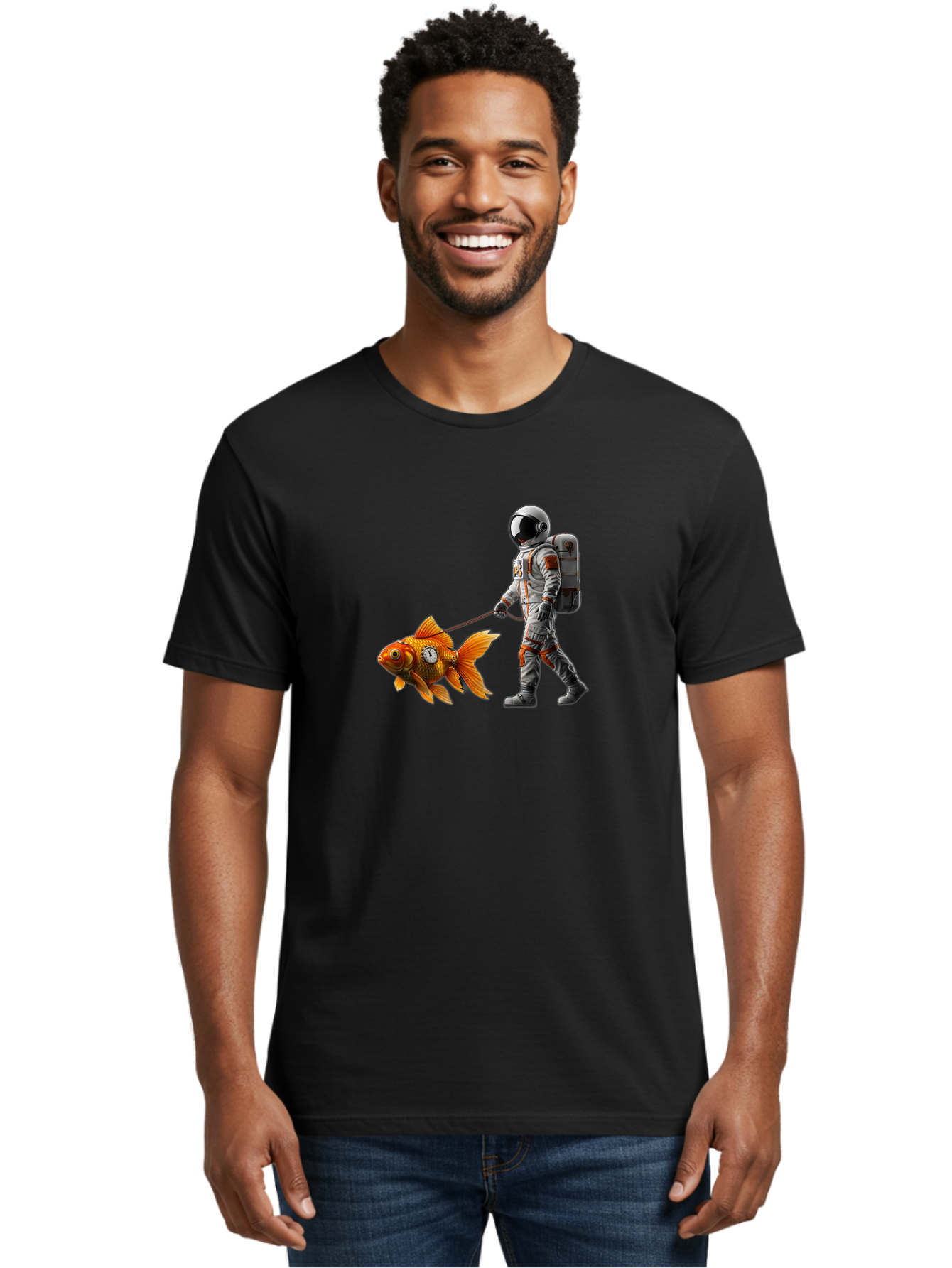 Astronaut-Walking-Goldfish-7 Men'S Graphic Tee, 100% Cotton, Comfortable Casual Summer Wear, Machine Washable, Vintage Camera, Old Camera, Antique Camera, Black Camera, Classic Photography, Photography Equipment, Nostalgic Device, Film Camera, Bao094