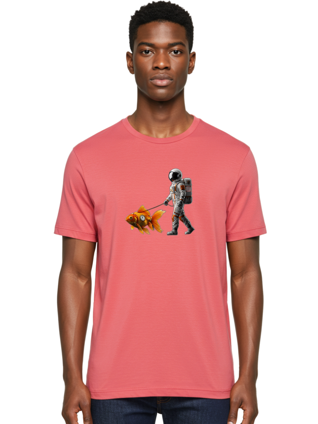 Astronaut-Walking-Goldfish-7 Men'S Graphic Tee, 100% Cotton, Comfortable Casual Summer Wear, Machine Washable, Vintage Camera, Old Camera, Antique Camera, Black Camera, Classic Photography, Photography Equipment, Nostalgic Device, Film Camera, Bao094