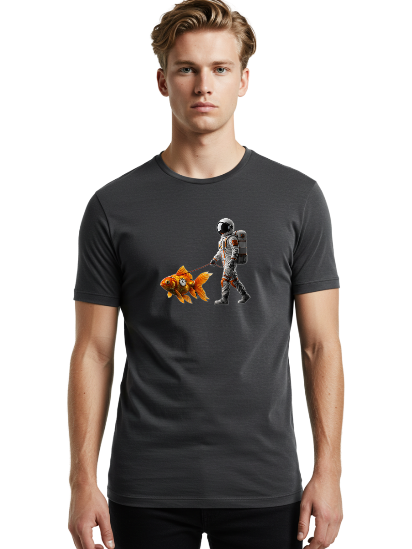 Astronaut-Walking-Goldfish-7 Men'S Graphic Tee, 100% Cotton, Comfortable Casual Summer Wear, Machine Washable, Vintage Camera, Old Camera, Antique Camera, Black Camera, Classic Photography, Photography Equipment, Nostalgic Device, Film Camera, Bao094