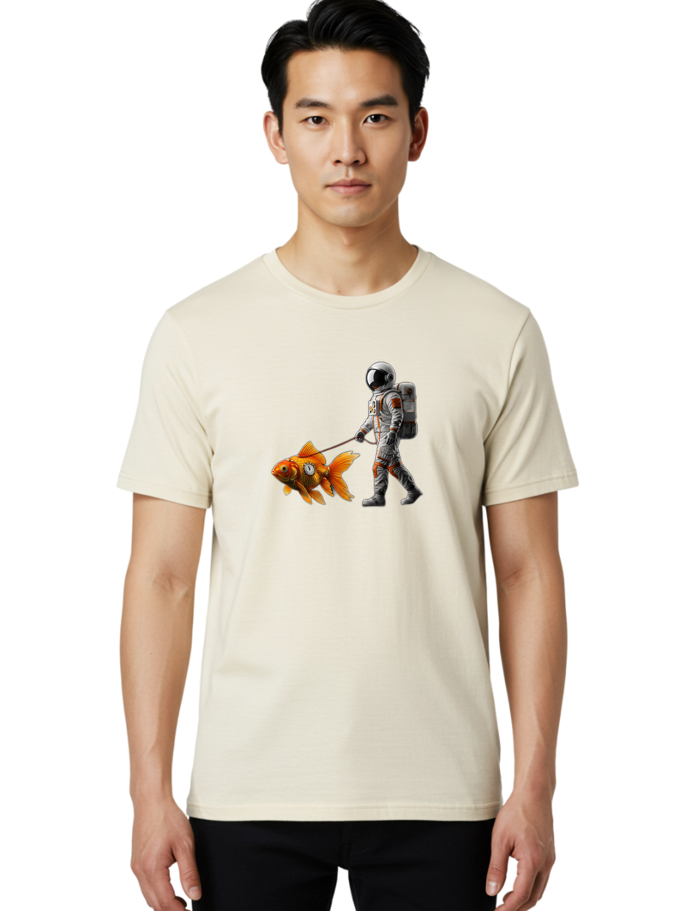 Astronaut-Walking-Goldfish-7 Men'S Graphic Tee, 100% Cotton, Comfortable Casual Summer Wear, Machine Washable, Vintage Camera, Old Camera, Antique Camera, Black Camera, Classic Photography, Photography Equipment, Nostalgic Device, Film Camera, Bao094
