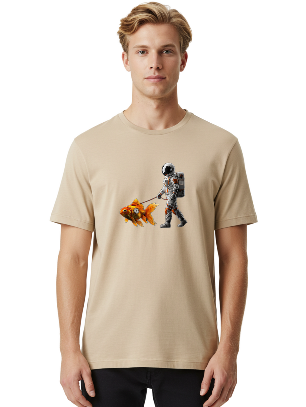 Astronaut-Walking-Goldfish-7 Men'S Graphic Tee, 100% Cotton, Comfortable Casual Summer Wear, Machine Washable, Vintage Camera, Old Camera, Antique Camera, Black Camera, Classic Photography, Photography Equipment, Nostalgic Device, Film Camera, Bao094