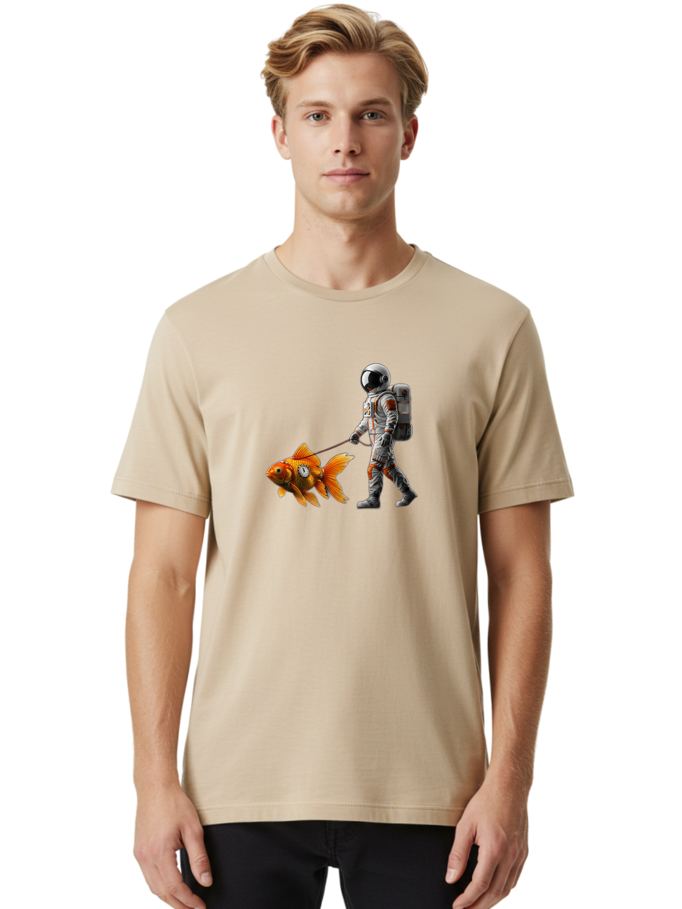Astronaut-Walking-Goldfish-7 Men'S Graphic Tee, 100% Cotton, Comfortable Casual Summer Wear, Machine Washable, Vintage Camera, Old Camera, Antique Camera, Black Camera, Classic Photography, Photography Equipment, Nostalgic Device, Film Camera, Bao094