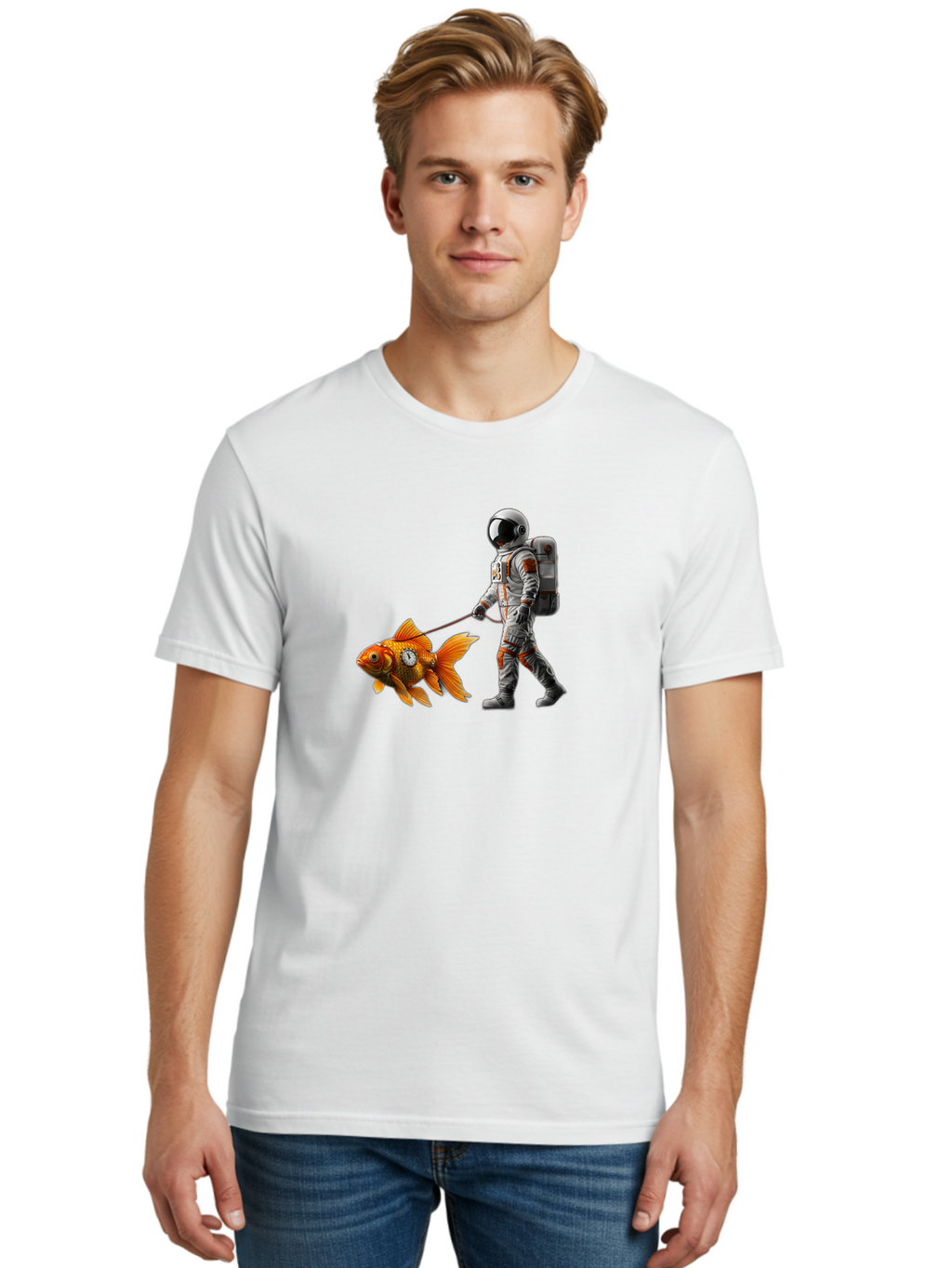 Astronaut-Walking-Goldfish-7 Men'S Graphic Tee, 100% Cotton, Comfortable Casual Summer Wear, Machine Washable, Vintage Camera, Old Camera, Antique Camera, Black Camera, Classic Photography, Photography Equipment, Nostalgic Device, Film Camera, Bao094