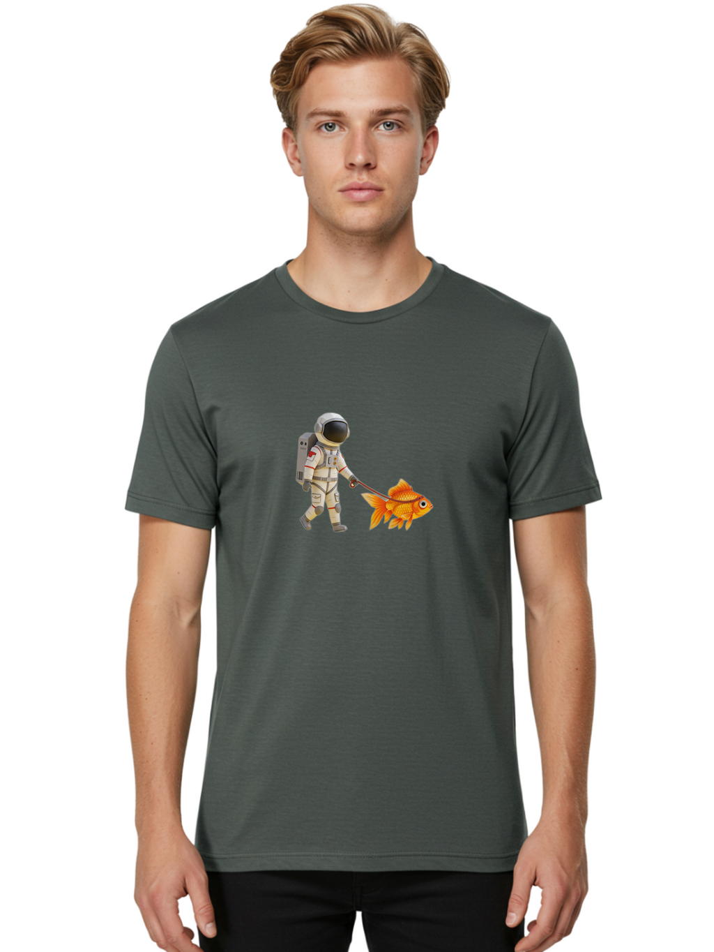 Astronaut-Walking-Goldfish-9 Men'S Graphic Tee, 100% Cotton, Comfortable Casual Summer Wear, Machine Washable, Vintage Camera, Old Camera, Antique Camera, Black Camera, Classic Photography, Photography Equipment, Nostalgic Device, Film Camera, Bao096