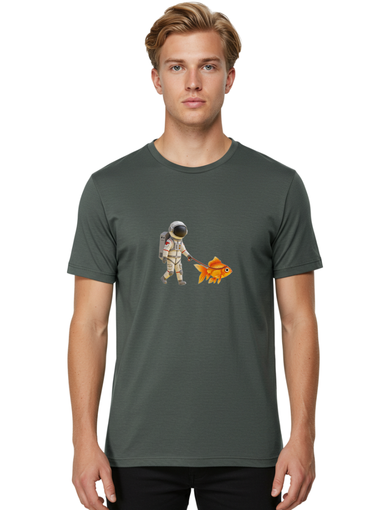 Astronaut-Walking-Goldfish-9 Men'S Graphic Tee, 100% Cotton, Comfortable Casual Summer Wear, Machine Washable, Vintage Camera, Old Camera, Antique Camera, Black Camera, Classic Photography, Photography Equipment, Nostalgic Device, Film Camera, Bao096