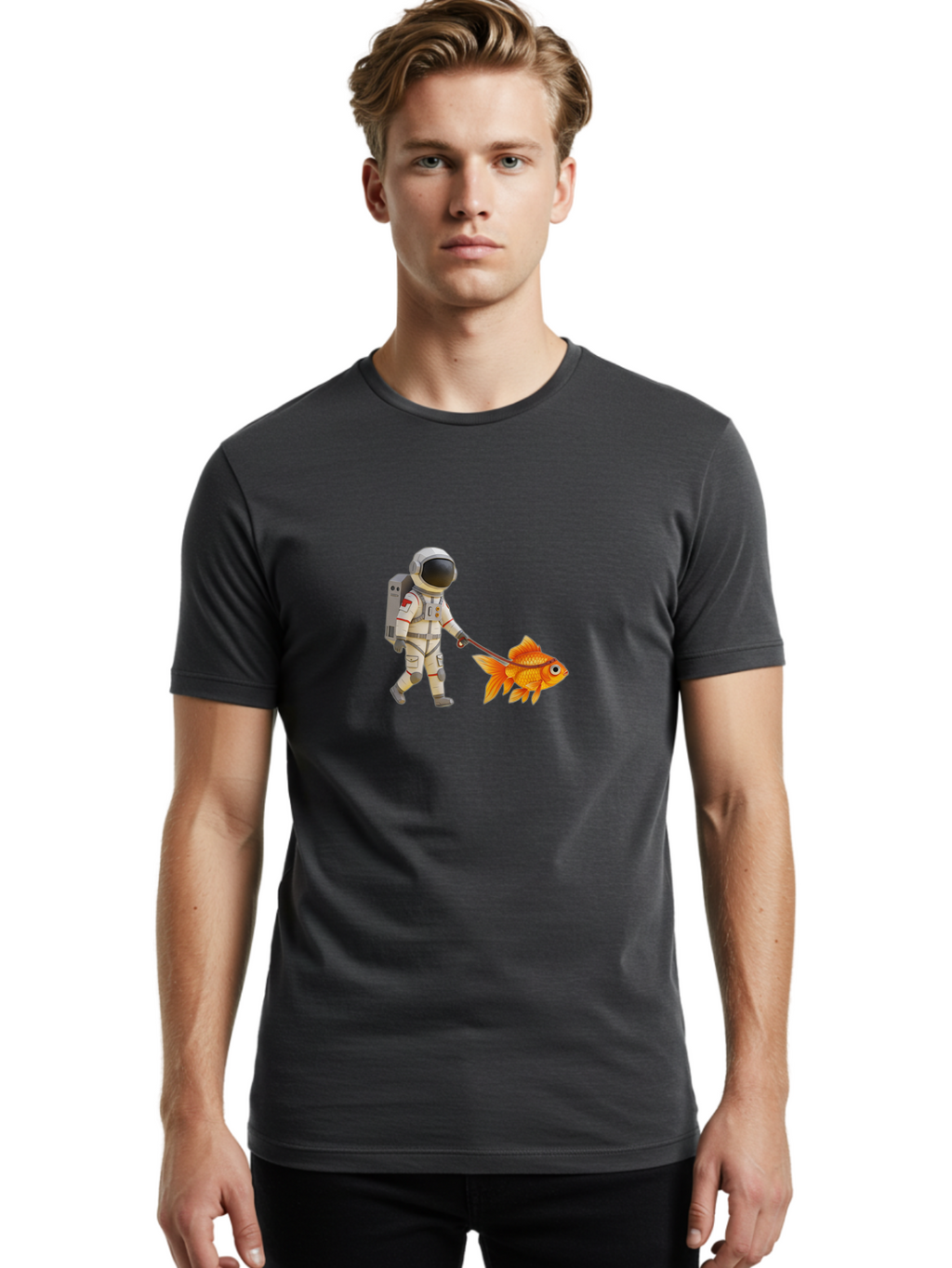 Astronaut-Walking-Goldfish-9 Men'S Graphic Tee, 100% Cotton, Comfortable Casual Summer Wear, Machine Washable, Vintage Camera, Old Camera, Antique Camera, Black Camera, Classic Photography, Photography Equipment, Nostalgic Device, Film Camera, Bao096