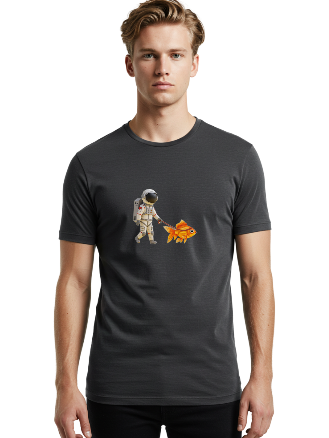 Astronaut-Walking-Goldfish-9 Men'S Graphic Tee, 100% Cotton, Comfortable Casual Summer Wear, Machine Washable, Vintage Camera, Old Camera, Antique Camera, Black Camera, Classic Photography, Photography Equipment, Nostalgic Device, Film Camera, Bao096