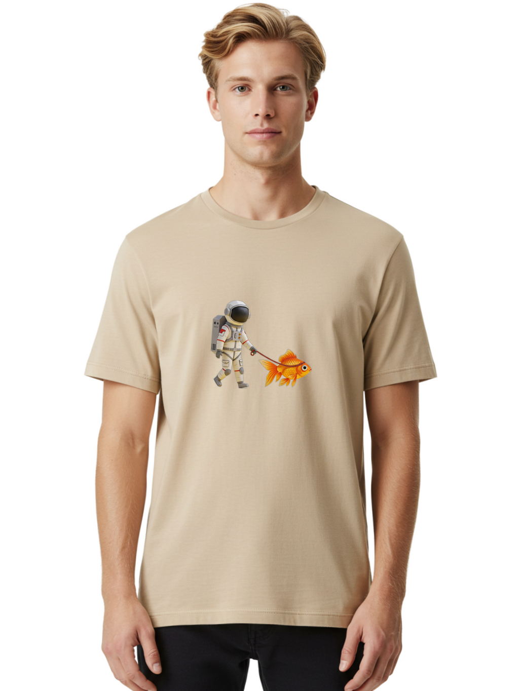 Astronaut-Walking-Goldfish-9 Men'S Graphic Tee, 100% Cotton, Comfortable Casual Summer Wear, Machine Washable, Vintage Camera, Old Camera, Antique Camera, Black Camera, Classic Photography, Photography Equipment, Nostalgic Device, Film Camera, Bao096