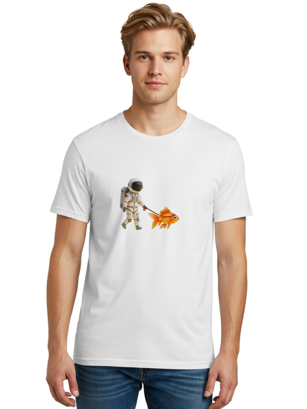 Astronaut-Walking-Goldfish-9 Men'S Graphic Tee, 100% Cotton, Comfortable Casual Summer Wear, Machine Washable, Vintage Camera, Old Camera, Antique Camera, Black Camera, Classic Photography, Photography Equipment, Nostalgic Device, Film Camera, Bao096