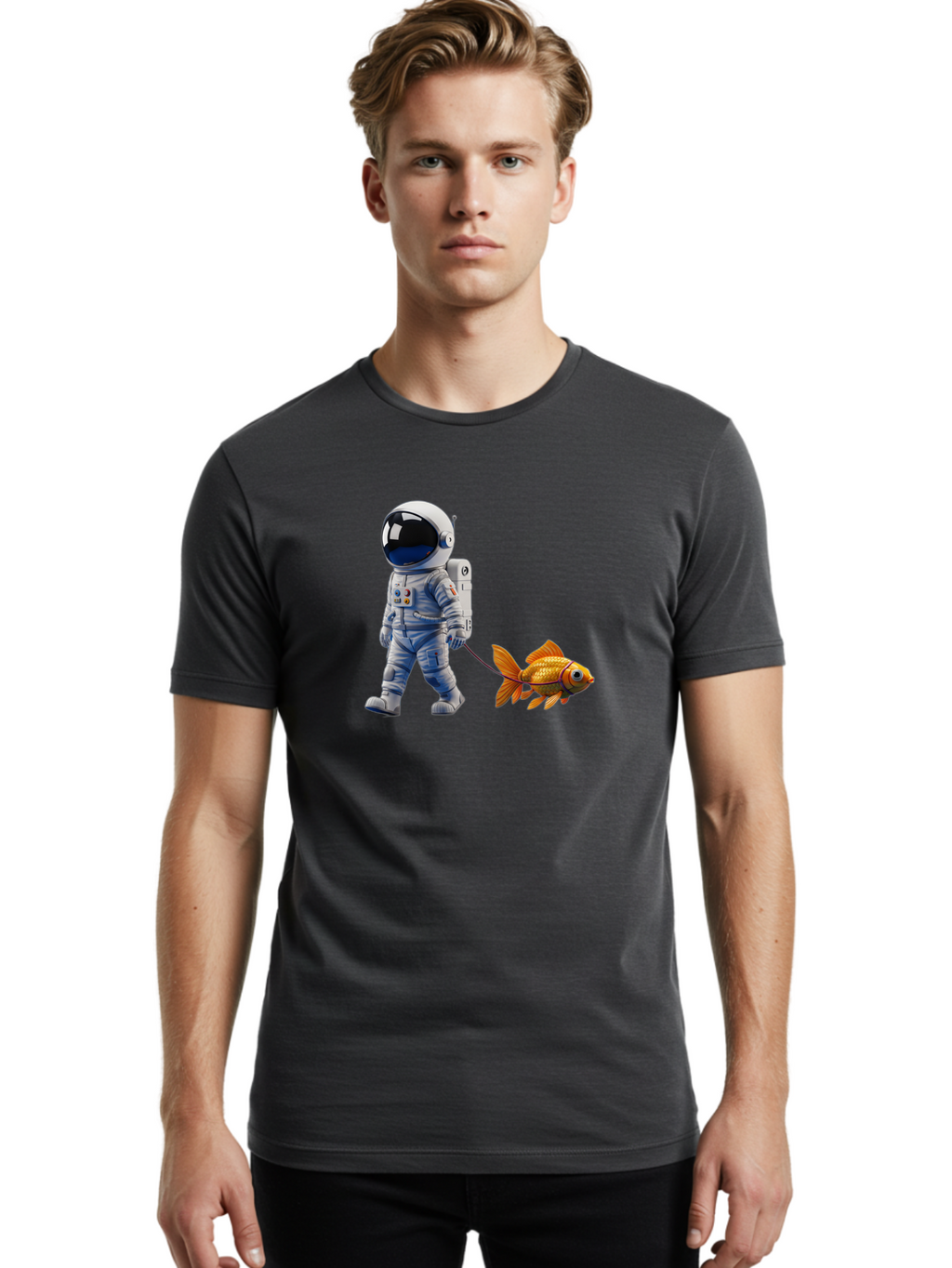 Astronaut-Walking-Goldfish Men'S Graphic Tee, 100% Cotton, Comfortable Casual Summer Wear, Machine Washable, Vintage Camera, Old Camera, Antique Camera, Black Camera, Classic Photography, Photography Equipment, Nostalgic Device, Film Camera, Bao097