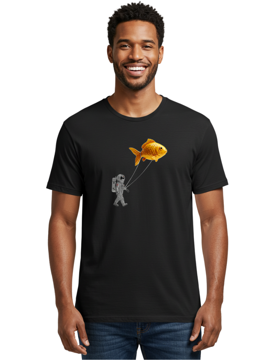 Astronaut-With-Goldfish-Balloon Men'S Graphic Tee, 100% Cotton, Comfortable Casual Summer Wear, Machine Washable, Vintage Camera, Old Camera, Antique Camera, Black Camera, Classic Photography, Photography Equipment, Nostalgic Device, Bao098