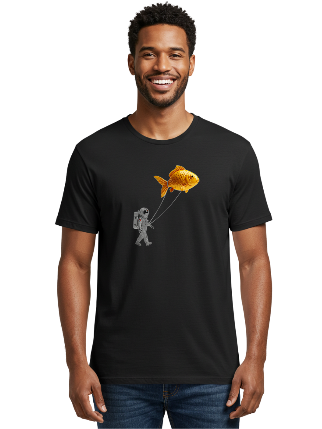 Astronaut-With-Goldfish-Balloon Men'S Graphic Tee, 100% Cotton, Comfortable Casual Summer Wear, Machine Washable, Vintage Camera, Old Camera, Antique Camera, Black Camera, Classic Photography, Photography Equipment, Nostalgic Device, Bao098