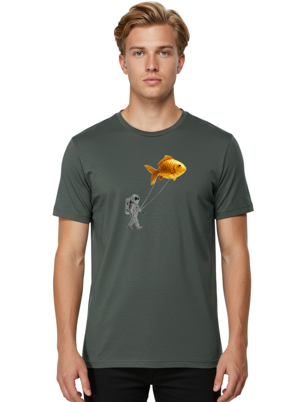 Astronaut-With-Goldfish-Balloon Men'S Graphic Tee, 100% Cotton, Comfortable Casual Summer Wear, Machine Washable, Vintage Camera, Old Camera, Antique Camera, Black Camera, Classic Photography, Photography Equipment, Nostalgic Device, Bao098