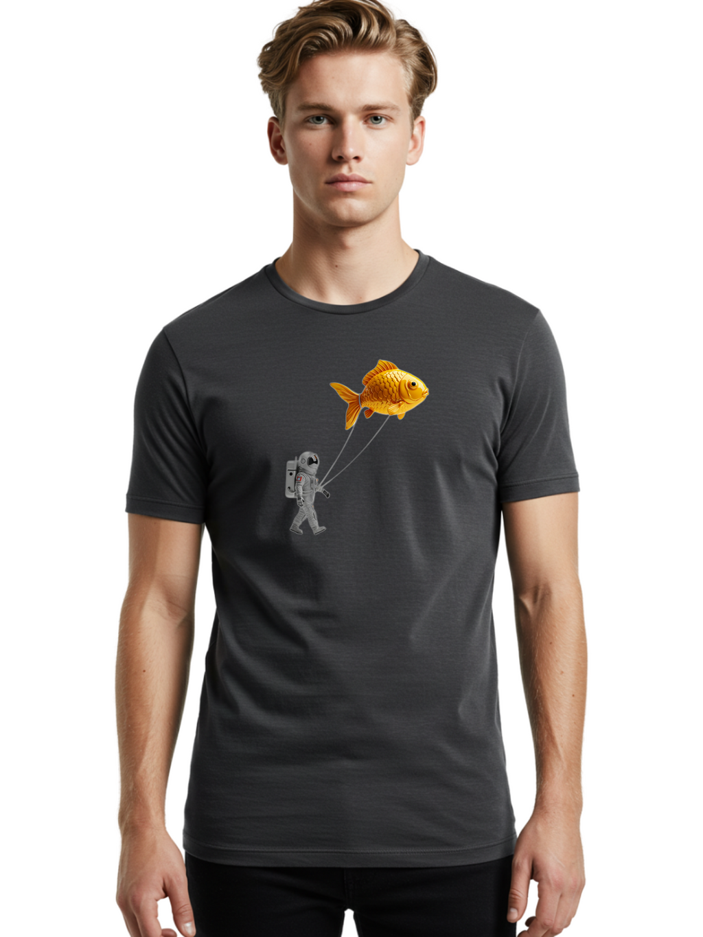 Astronaut-With-Goldfish-Balloon Men'S Graphic Tee, 100% Cotton, Comfortable Casual Summer Wear, Machine Washable, Vintage Camera, Old Camera, Antique Camera, Black Camera, Classic Photography, Photography Equipment, Nostalgic Device, Bao098