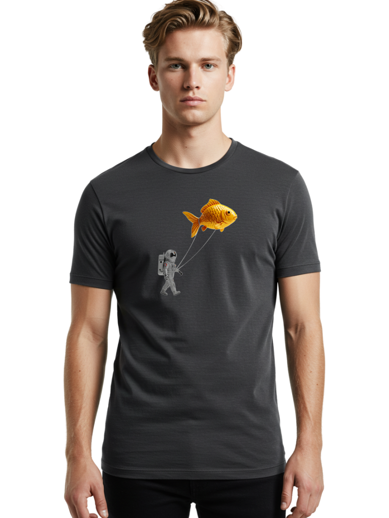 Astronaut-With-Goldfish-Balloon Men'S Graphic Tee, 100% Cotton, Comfortable Casual Summer Wear, Machine Washable, Vintage Camera, Old Camera, Antique Camera, Black Camera, Classic Photography, Photography Equipment, Nostalgic Device, Bao098