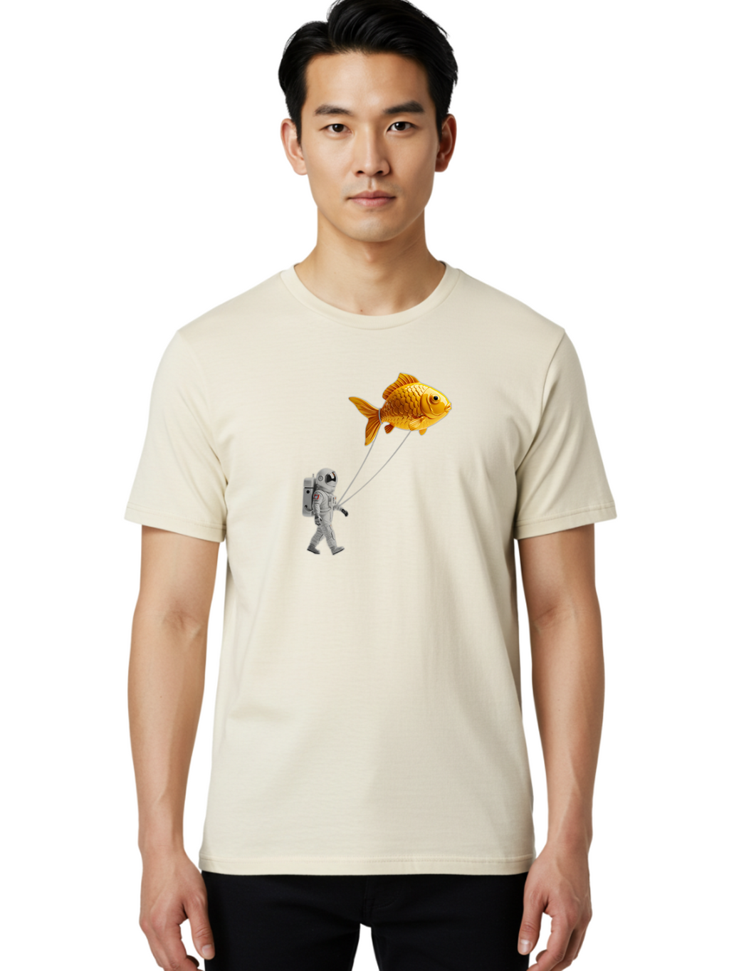 Astronaut-With-Goldfish-Balloon Men'S Graphic Tee, 100% Cotton, Comfortable Casual Summer Wear, Machine Washable, Vintage Camera, Old Camera, Antique Camera, Black Camera, Classic Photography, Photography Equipment, Nostalgic Device, Bao098
