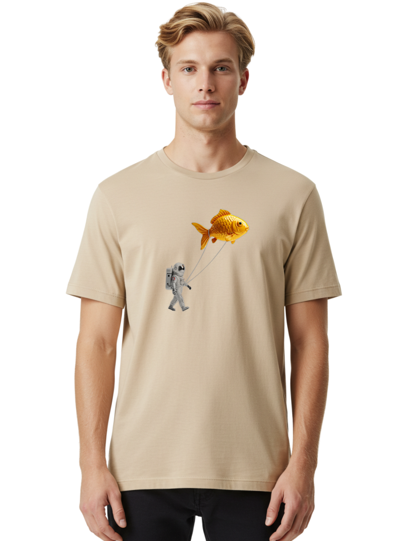 Astronaut-With-Goldfish-Balloon Men'S Graphic Tee, 100% Cotton, Comfortable Casual Summer Wear, Machine Washable, Vintage Camera, Old Camera, Antique Camera, Black Camera, Classic Photography, Photography Equipment, Nostalgic Device, Bao098
