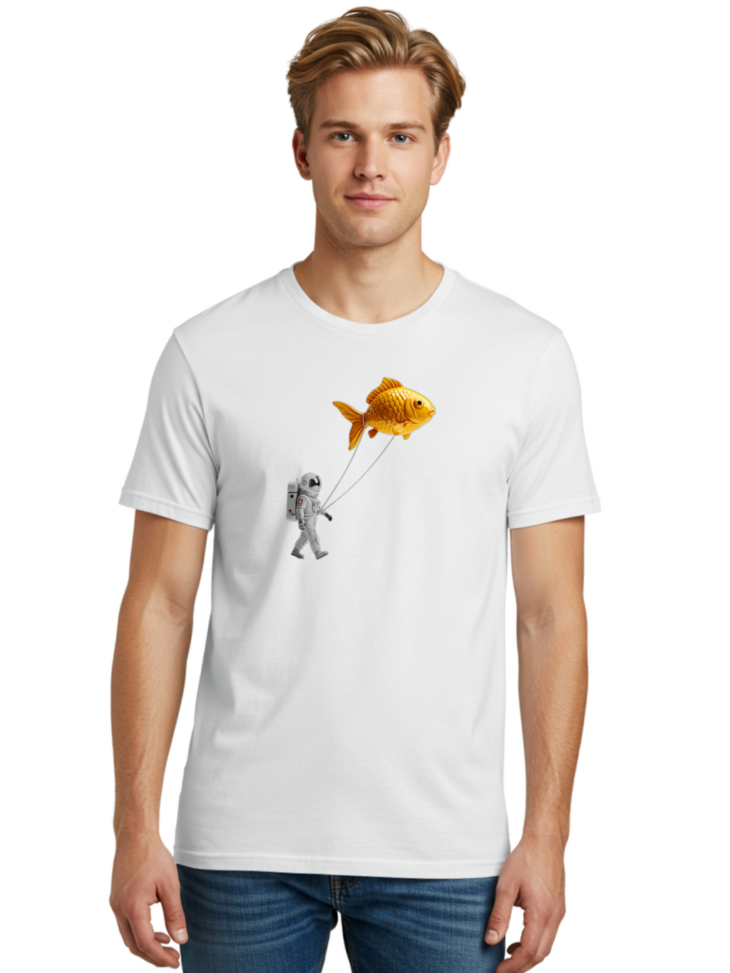 Astronaut-With-Goldfish-Balloon Men'S Graphic Tee, 100% Cotton, Comfortable Casual Summer Wear, Machine Washable, Vintage Camera, Old Camera, Antique Camera, Black Camera, Classic Photography, Photography Equipment, Nostalgic Device, Bao098