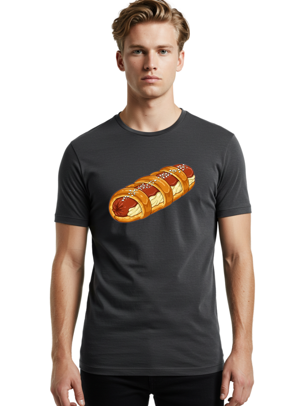 Baked-Sausage-Roll Men'S Graphic Tee, 100% Cotton, Comfortable Casual Summer Wear, Machine Washable, Vintage Camera, Old Camera, Antique Camera, Black Camera, Classic Photography, Photography Equipment, Nostalgic Device, Film Camera, Bao104
