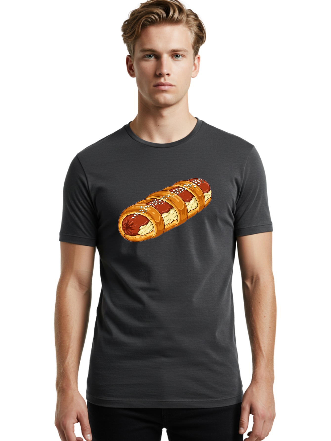 Baked-Sausage-Roll Men'S Graphic Tee, 100% Cotton, Comfortable Casual Summer Wear, Machine Washable, Vintage Camera, Old Camera, Antique Camera, Black Camera, Classic Photography, Photography Equipment, Nostalgic Device, Film Camera, Bao104
