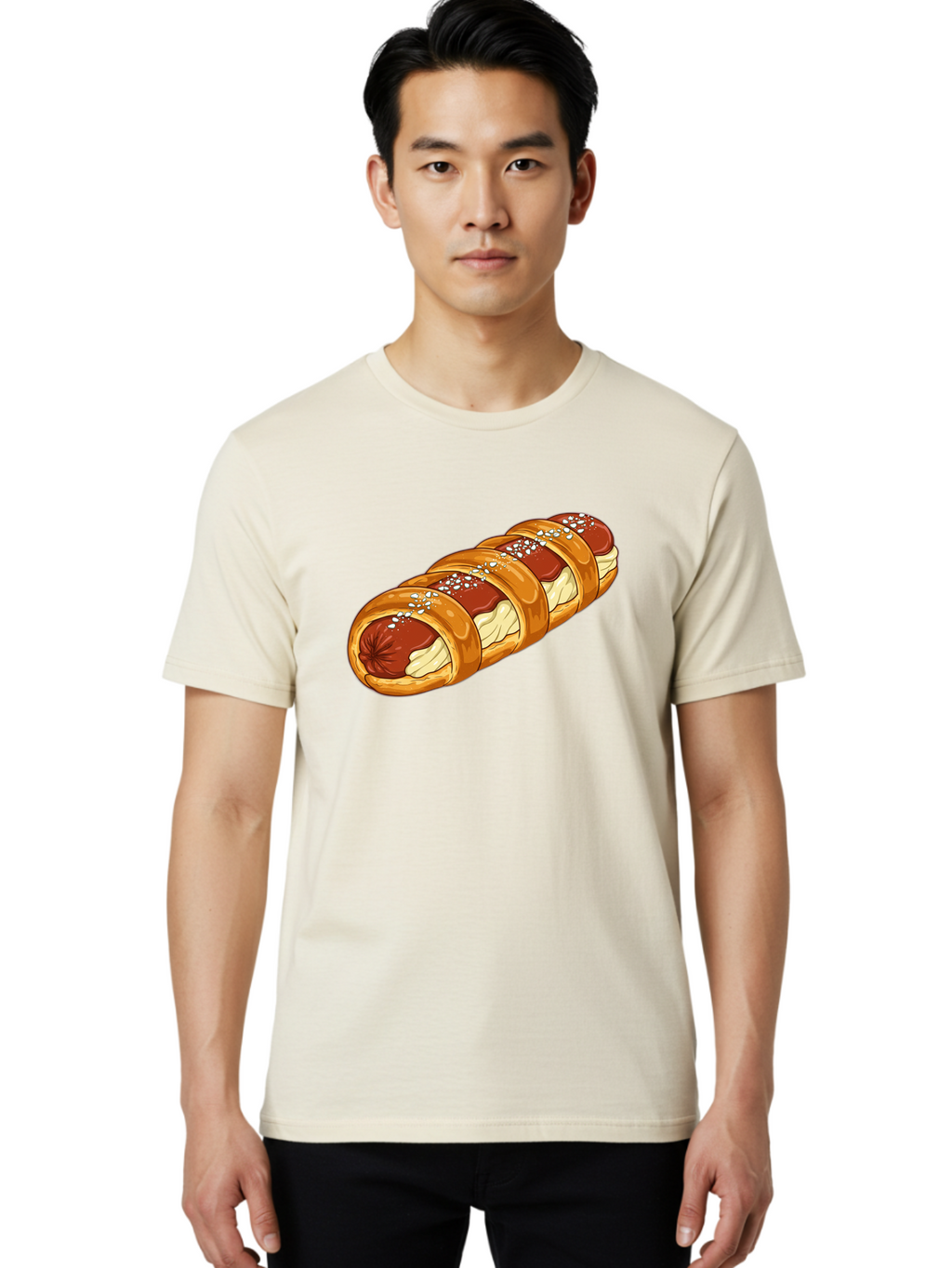 Baked-Sausage-Roll Men'S Graphic Tee, 100% Cotton, Comfortable Casual Summer Wear, Machine Washable, Vintage Camera, Old Camera, Antique Camera, Black Camera, Classic Photography, Photography Equipment, Nostalgic Device, Film Camera, Bao104