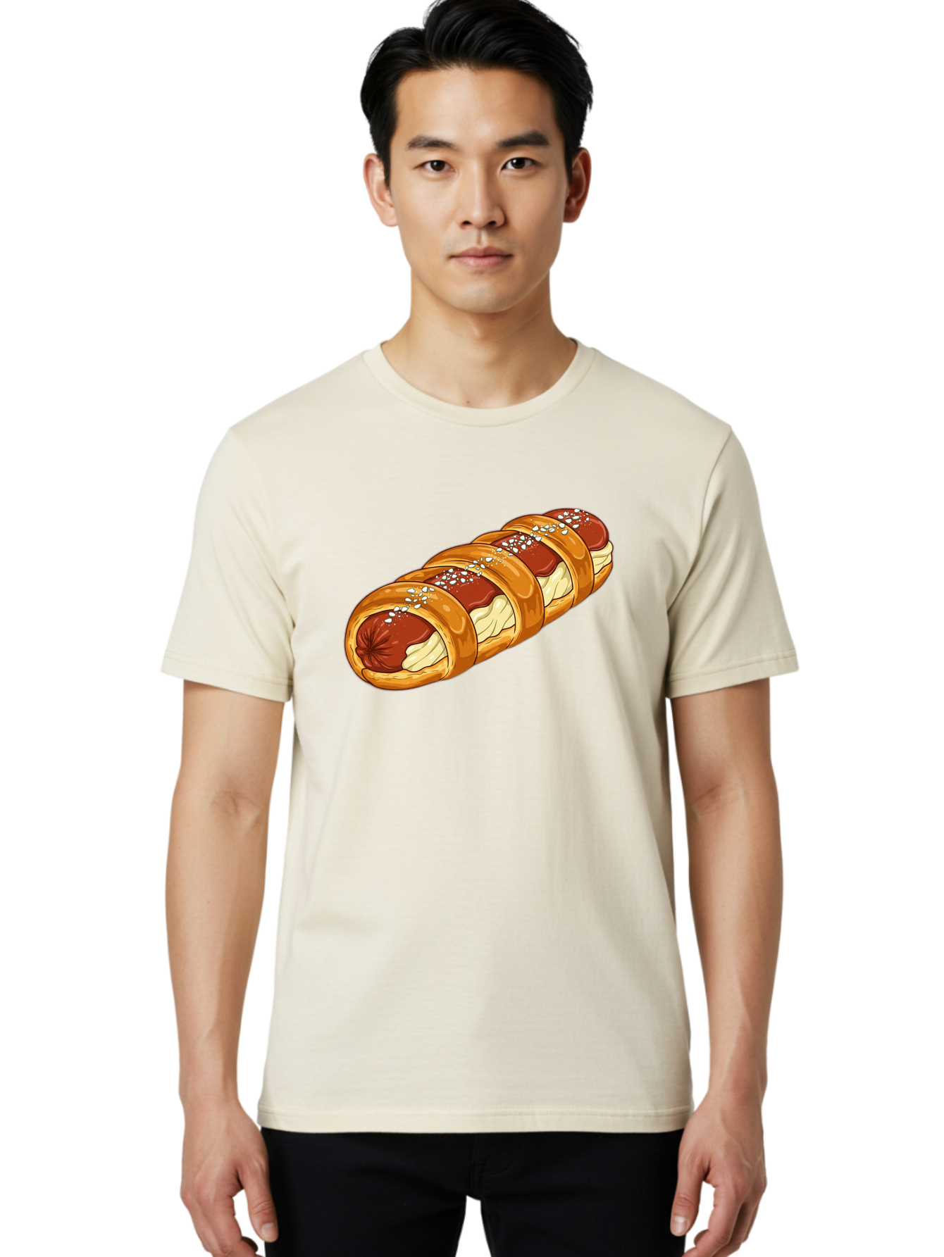 Baked-Sausage-Roll Men'S Graphic Tee, 100% Cotton, Comfortable Casual Summer Wear, Machine Washable, Vintage Camera, Old Camera, Antique Camera, Black Camera, Classic Photography, Photography Equipment, Nostalgic Device, Film Camera, Bao104