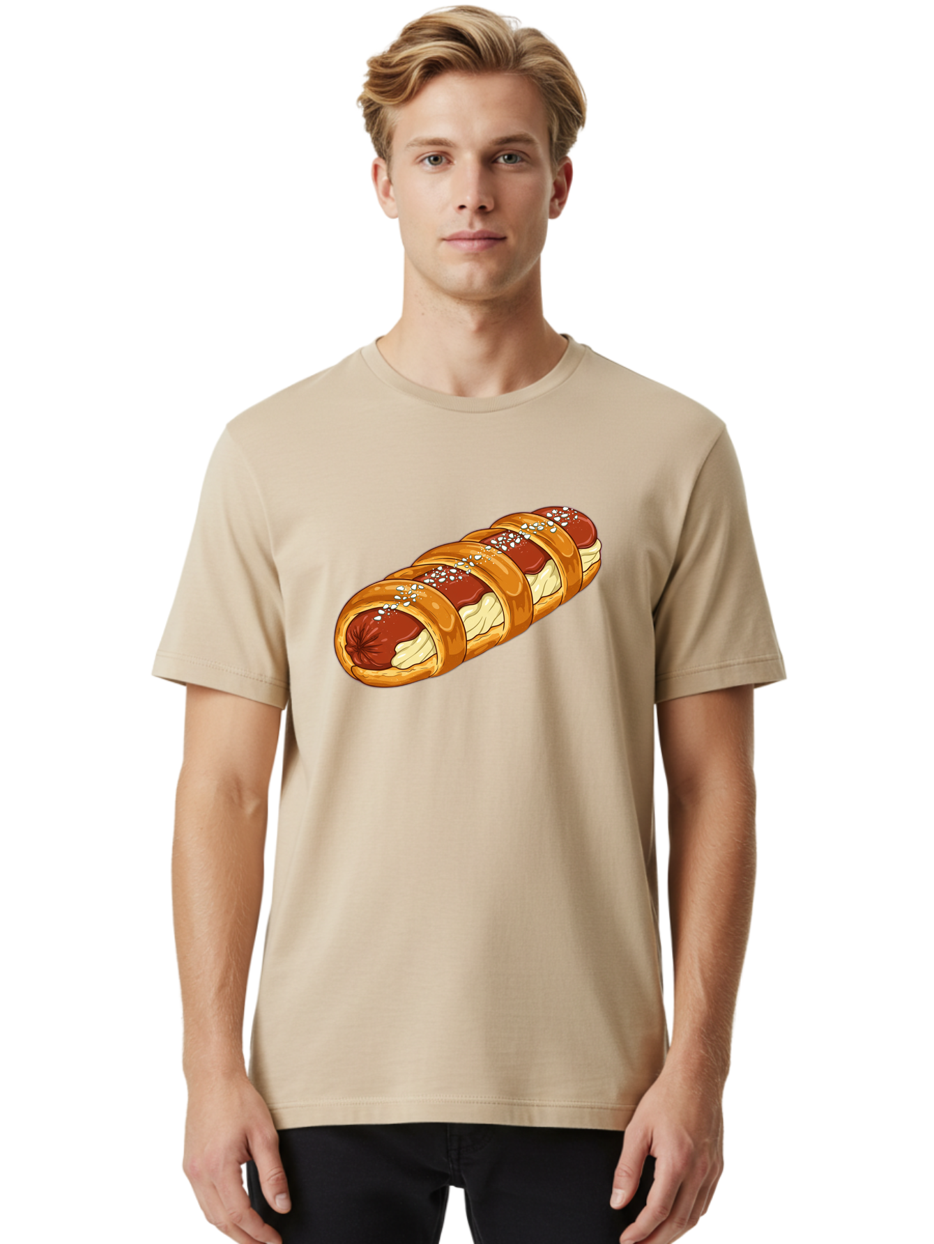 Baked-Sausage-Roll Men'S Graphic Tee, 100% Cotton, Comfortable Casual Summer Wear, Machine Washable, Vintage Camera, Old Camera, Antique Camera, Black Camera, Classic Photography, Photography Equipment, Nostalgic Device, Film Camera, Bao104