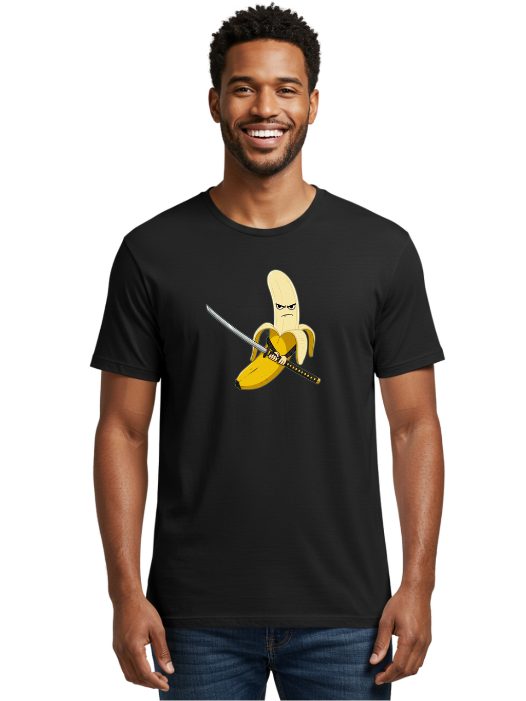 Banana-Samurai-1 Men'S Graphic Tee, 100% Cotton, Comfortable Casual Summer Wear, Machine Washable, Vintage Camera, Old Camera, Antique Camera, Black Camera, Classic Photography, Photography Equipment, Nostalgic Device, Film Camera, Camera Art Bao112