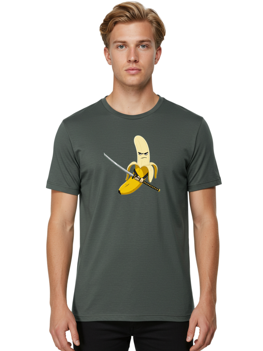 Banana-Samurai-1 Men'S Graphic Tee, 100% Cotton, Comfortable Casual Summer Wear, Machine Washable, Vintage Camera, Old Camera, Antique Camera, Black Camera, Classic Photography, Photography Equipment, Nostalgic Device, Film Camera, Camera Art Bao112