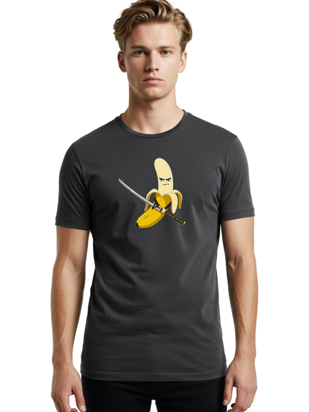 Banana-Samurai-1 Men'S Graphic Tee, 100% Cotton, Comfortable Casual Summer Wear, Machine Washable, Vintage Camera, Old Camera, Antique Camera, Black Camera, Classic Photography, Photography Equipment, Nostalgic Device, Film Camera, Camera Art Bao112