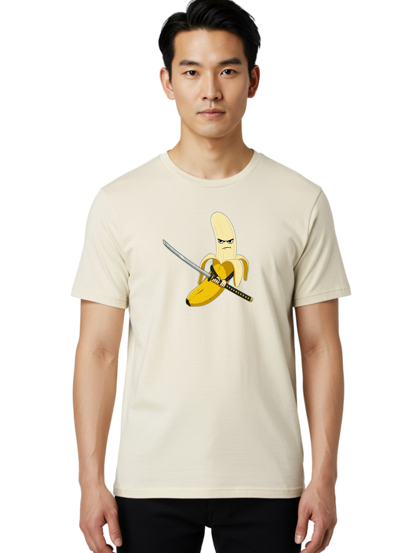Banana-Samurai-1 Men'S Graphic Tee, 100% Cotton, Comfortable Casual Summer Wear, Machine Washable, Vintage Camera, Old Camera, Antique Camera, Black Camera, Classic Photography, Photography Equipment, Nostalgic Device, Film Camera, Camera Art Bao112